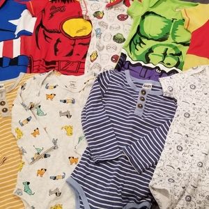 10 Baby Onesies 12-18 Months. Marvel, Pooh, and Cotton:On